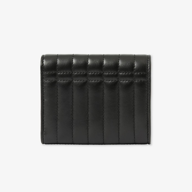 Lola quilted Small Folding Wallet in Black