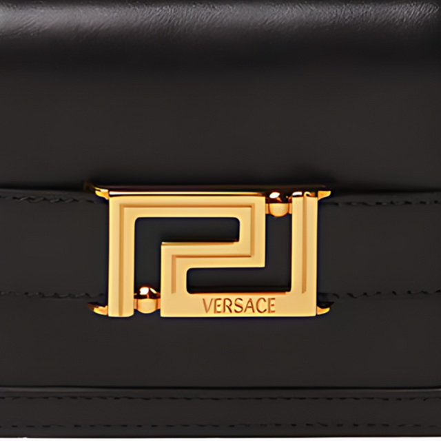 Greca Goddess Bifold Wallet in Black