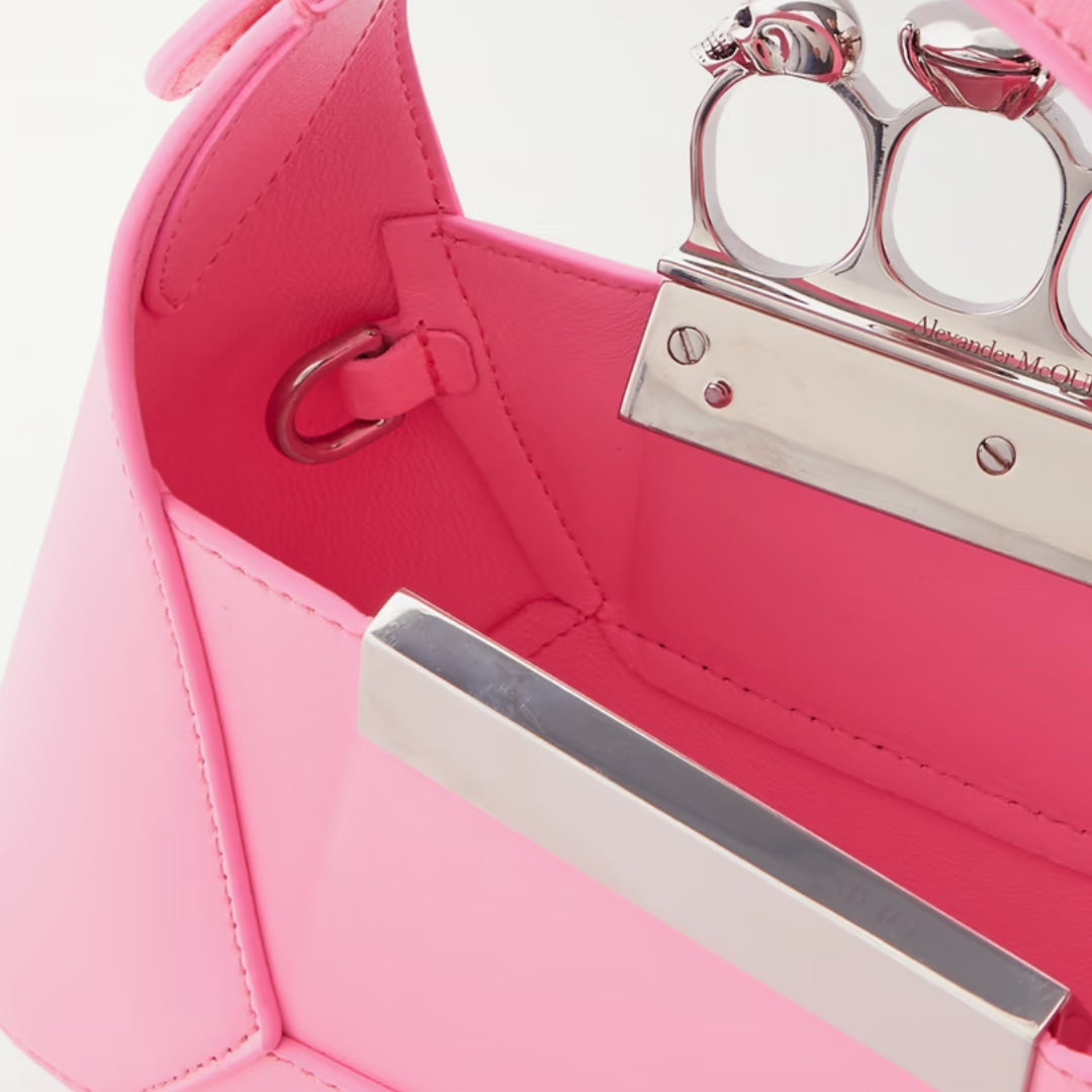 The Jewelled Hobo Mini Bag in Bright Pink Handbags ALEXANDER MCQUEEN - LOLAMIR
