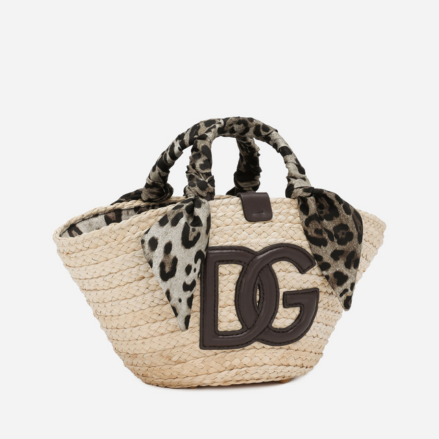 Kendra Small Shopper in Natural/Black Handbags DOLCE & GABBANA - LOLAMIR