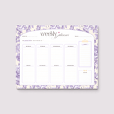 Weekly Planner Notepad | Light Marigolds | Lilac