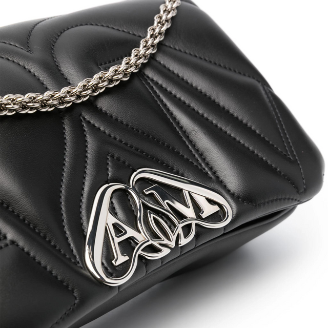 The Seal Shoulder Bag in Black/Silver