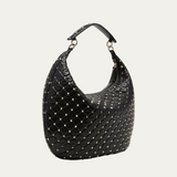 Rockstud Spike Medium Hobo Bag In Black Handbags VALENTINO - LOLAMIR