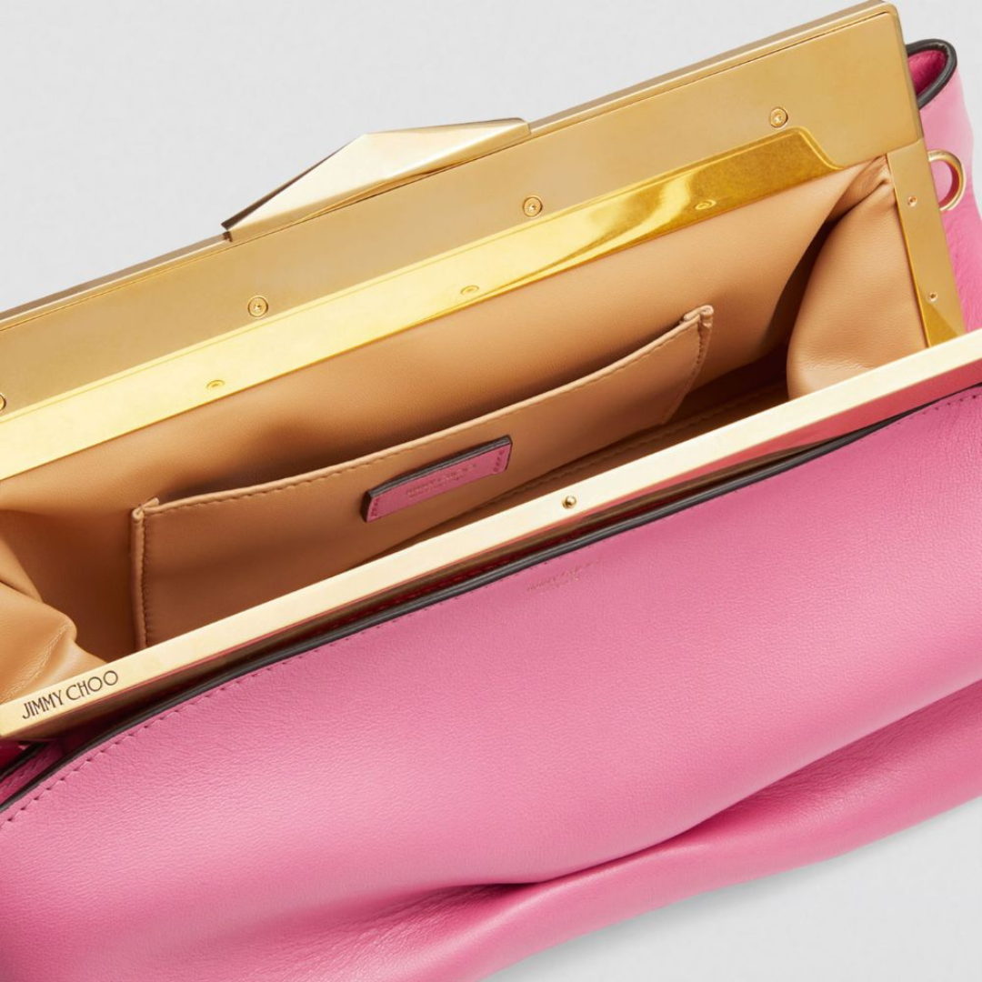 Diamond Frame Clutch Bag in Candy Pink Handbags JIMMY CHOO - LOLAMIR