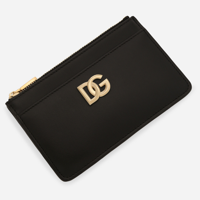 DG Logo Card Holder with Zipper in Black