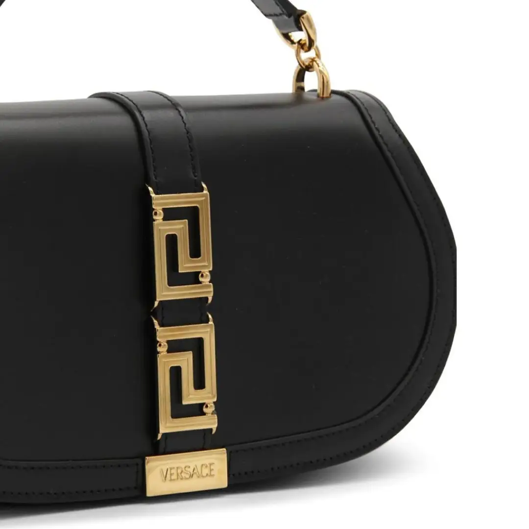 Greca Goddess Top Handle Bag in Black Handbags VERSACE - LOLAMIR