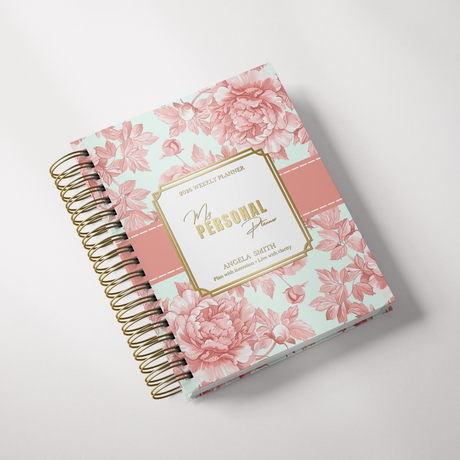 Light Marigolds | Weekly Spiral Planner |  Custom Start Month |Peach