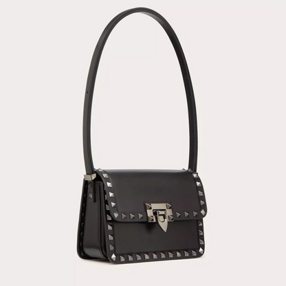 Rockstud23 Small Shoulder Bag in Black Handbags VALENTINO - LOLAMIR