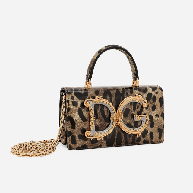 DG Girls Mini Top Handle Bag in Animal Print