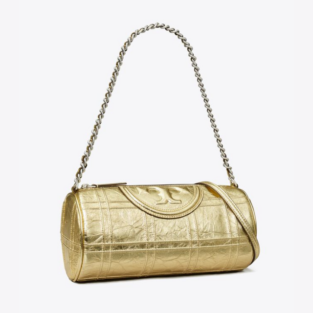 Fleming Barrel Bag in Gold