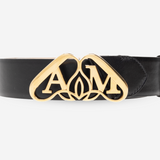 Seal Gold Logo Belt in Black