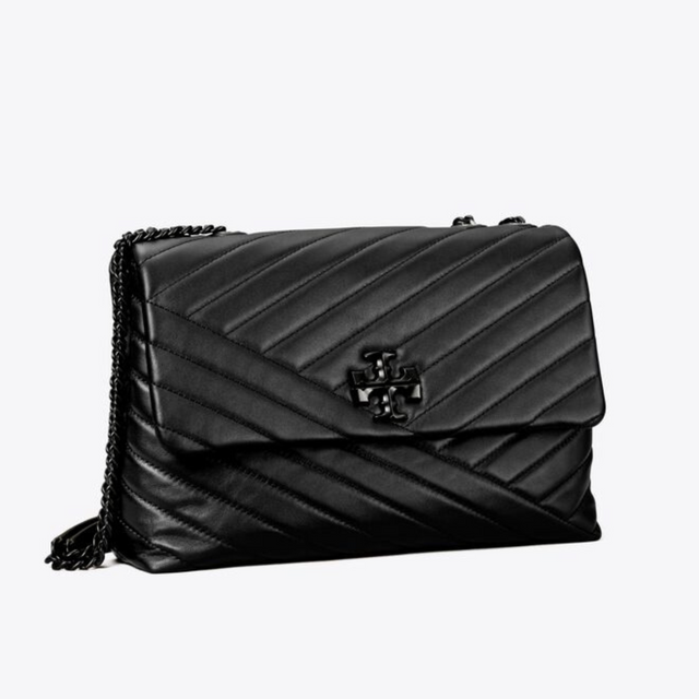 Kira Chevron Bag in Black/Black