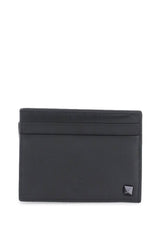 Rockstud Leather Card Holder in Black