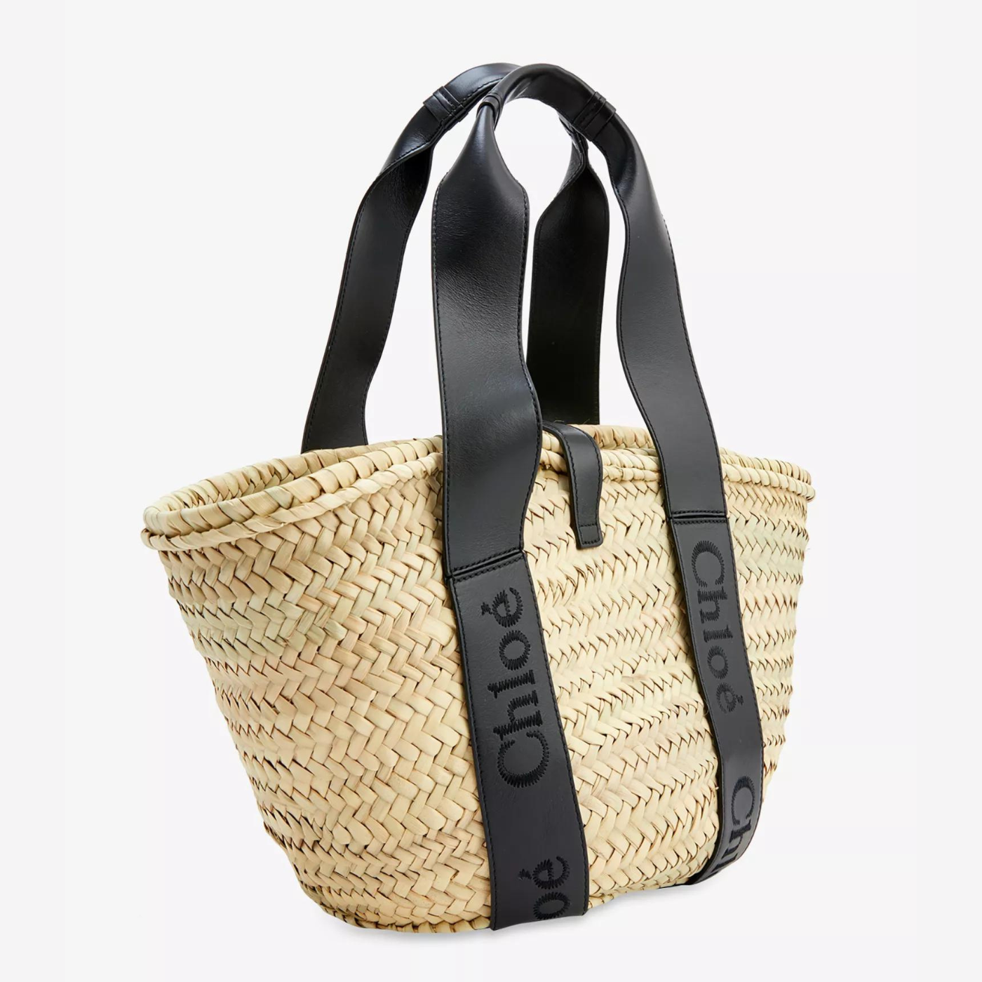 Sense Small Rafia Basket Bag in Black Handbags CHLOE - LOLAMIR
