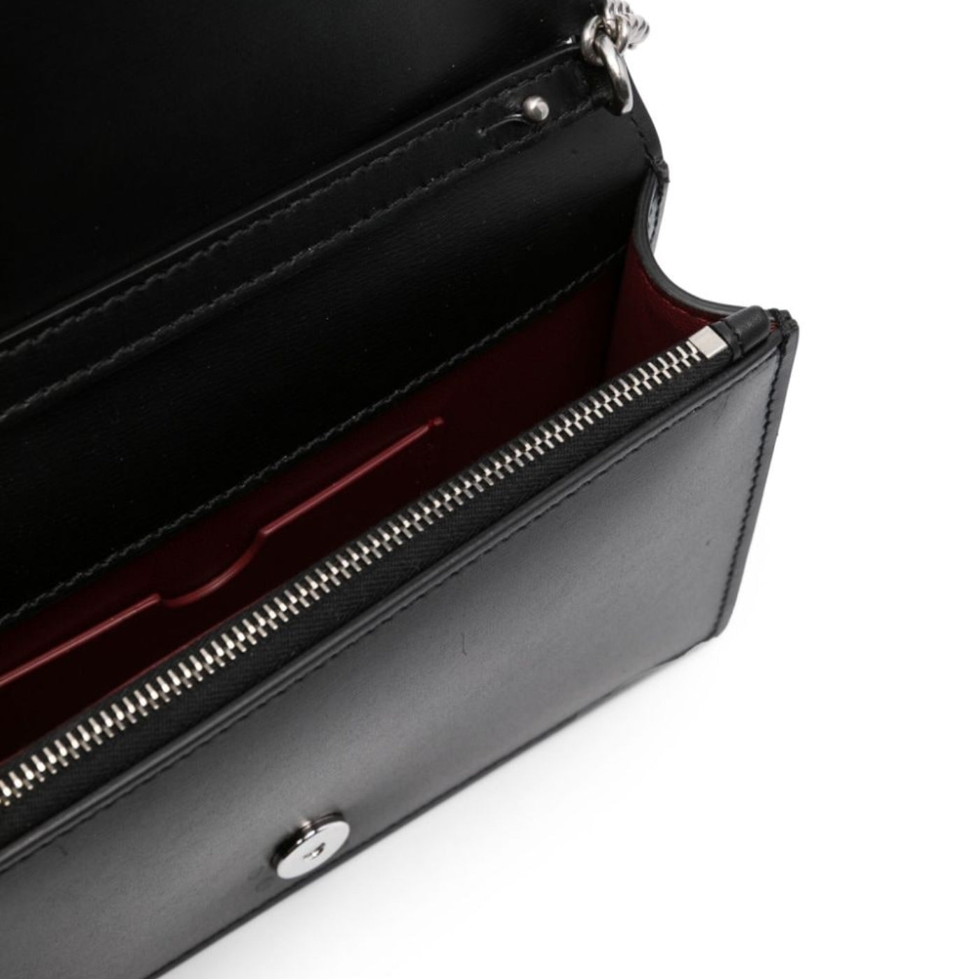 Jitney 0.5 Wallet On Chain in Black Handbags OFF WHITE - LOLAMIR