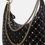 Rockstud Spike Tote Bag In Black Handbags VALENTINO - LOLAMIR