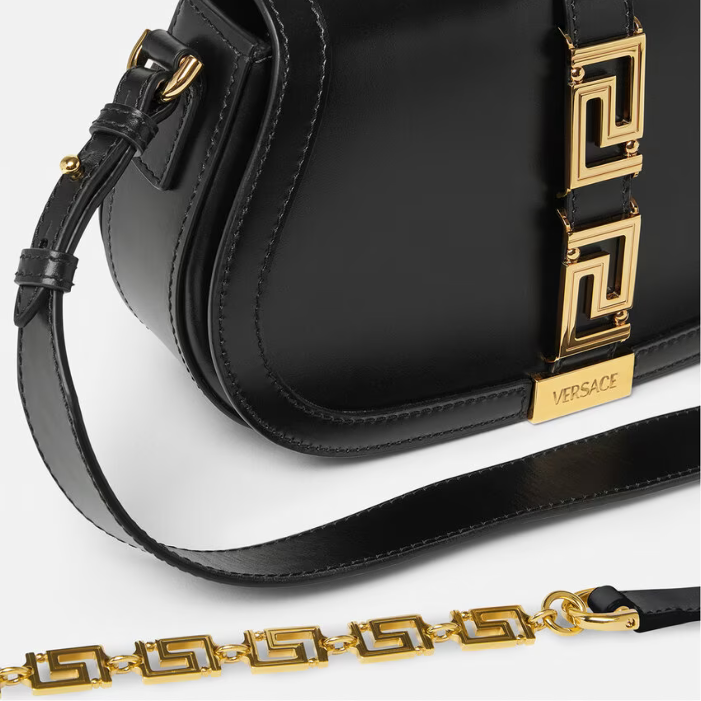 Greca Goddess Shoulder Bag in Black Handbags VERSACE - LOLAMIR