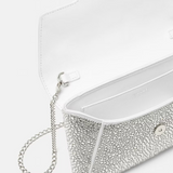 Crystal La Medusa Envelope Clutch in White Handbags VERSACE - LOLAMIR