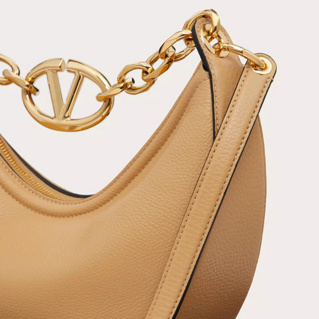 VLogo Moon Small Hobo Bag In Cappuccino Handbags VALENTINO - LOLAMIR