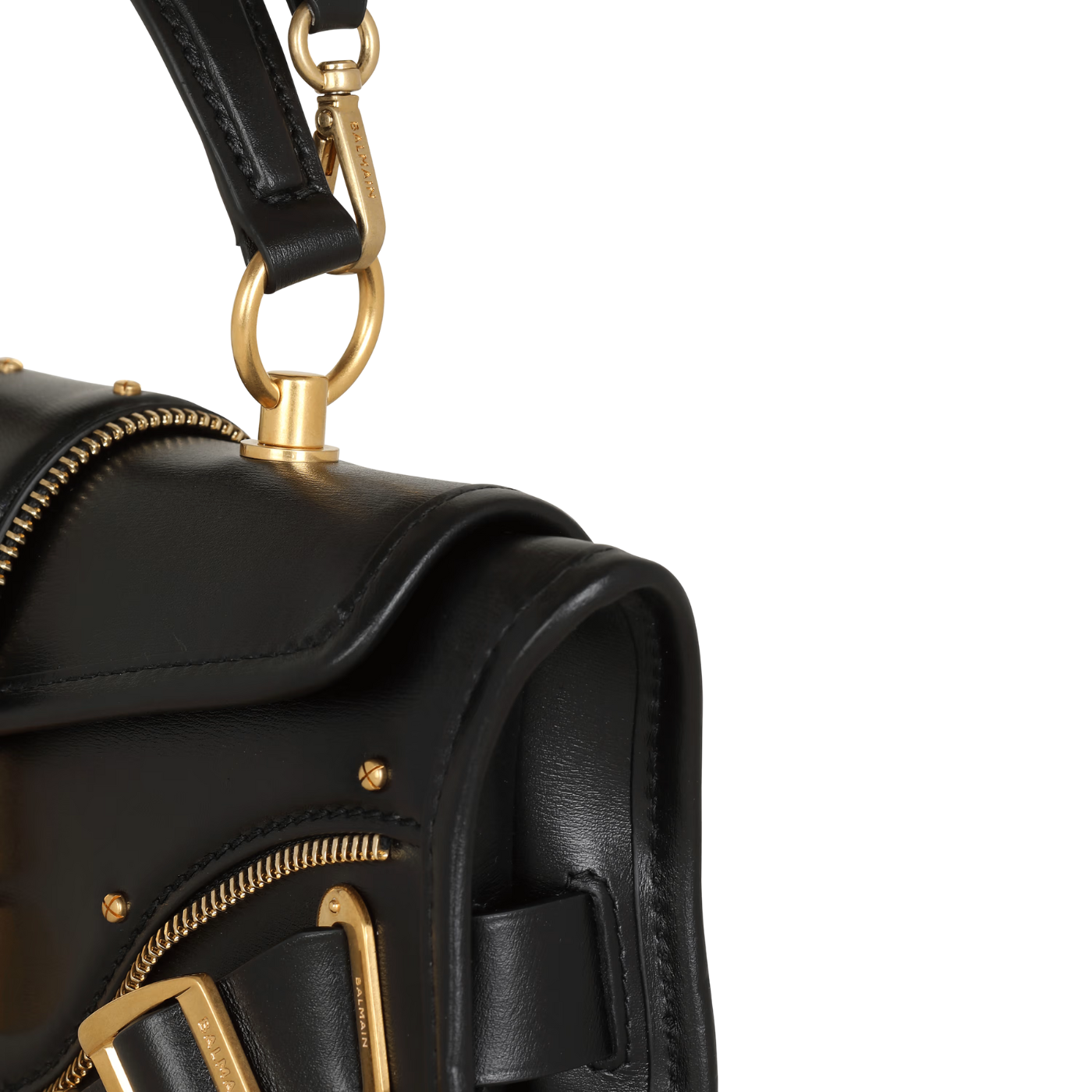 Blaze Clutch Bag In Smooth Leather in Black Handbags BALMAIN - LOLAMIR