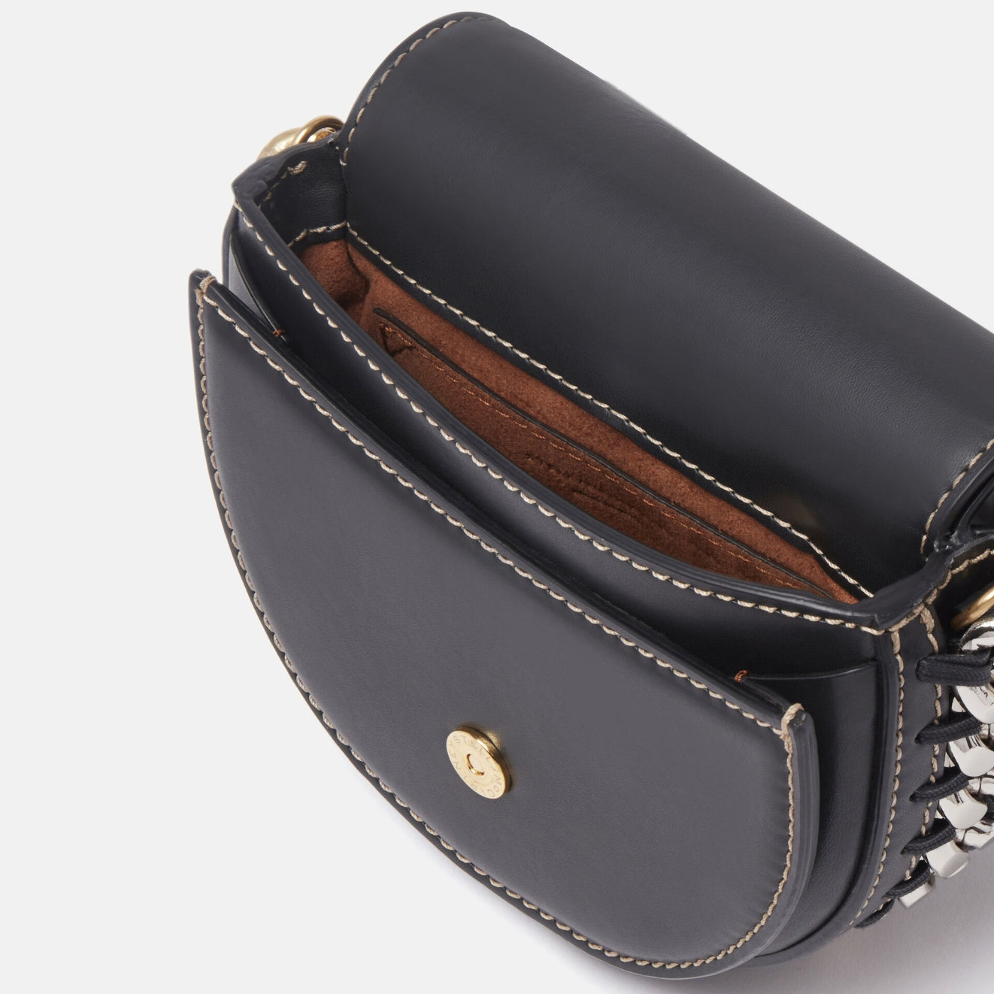 Frayme Ryder Medium Flap Shoulder Bag in Black Handbags STELLA MCCARTNEY - LOLAMIR