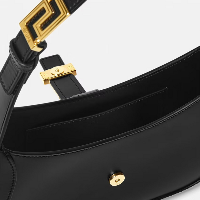 Greca Goddess Small Hobo Bag in Black Handbags VERSACE - LOLAMIR