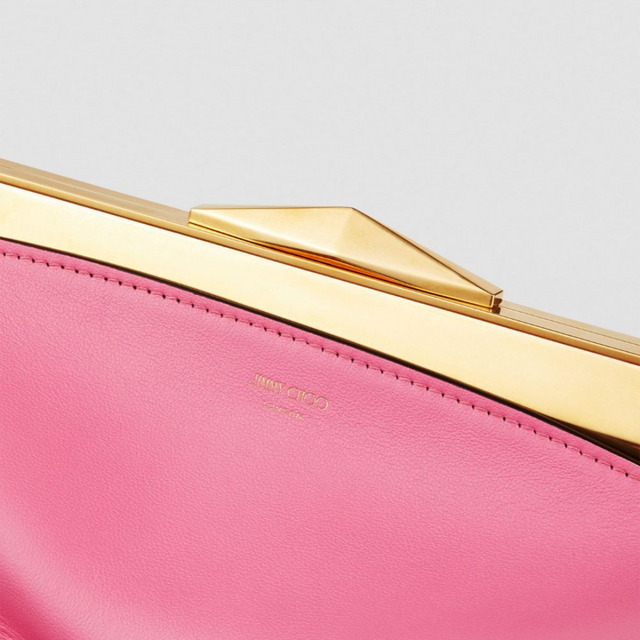 Diamond Frame Clutch Bag in Candy Pink Handbags JIMMY CHOO - LOLAMIR