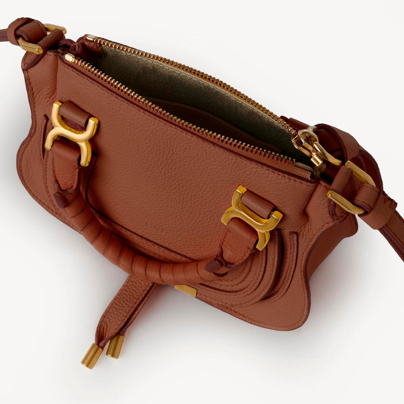 Marcie Mini Double Carry Bag in Tan Handbags CHLOE - LOLAMIR