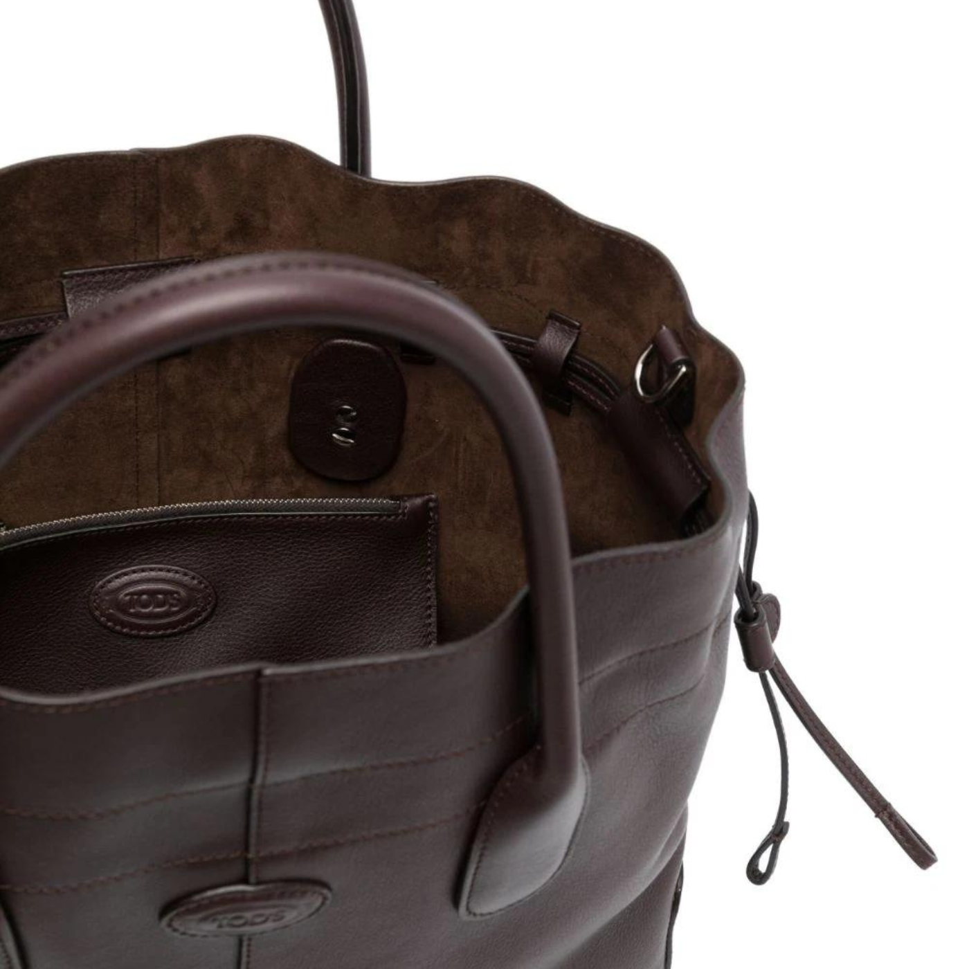 Di Bag in Leather Small with Drawstring in Dark Brown Handbags TOD'S - LOLAMIR