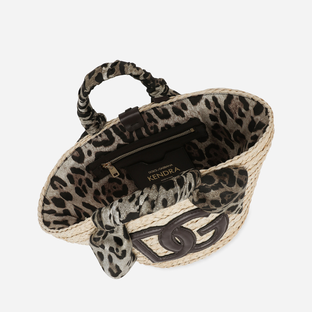 Kendra Small Shopper in Natural/Black Handbags DOLCE & GABBANA - LOLAMIR