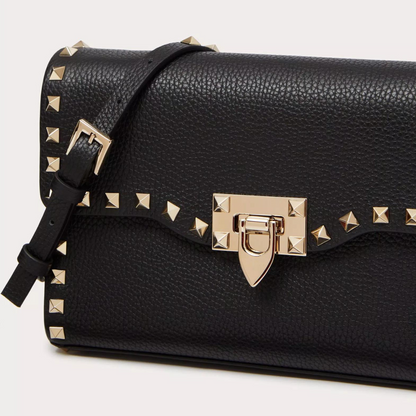Rockstud Small Crossbody Bag in Black Handbags VALENTINO - LOLAMIR