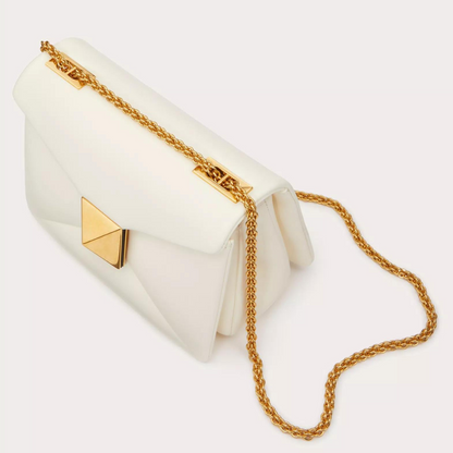 One Stud Nappa Bag With Chain In Ivory Handbags VALENTINO - LOLAMIR