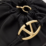 VLogo Pouf Bucket Bag in Black