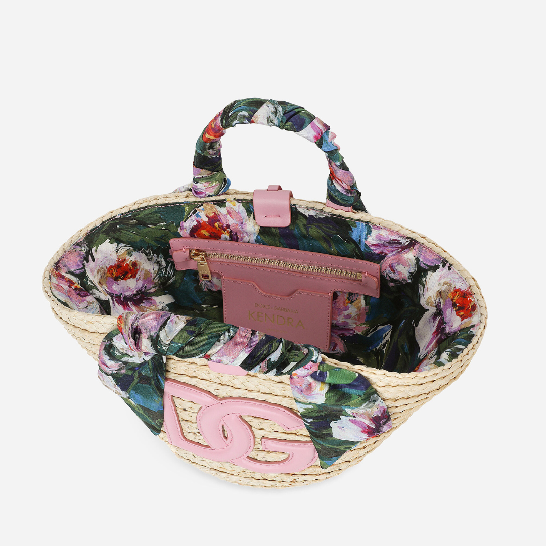 Kendra Small Shopper in Natural/Pink Handbags DOLCE & GABBANA - LOLAMIR