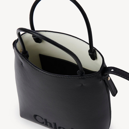 Sense Micro Leather Tote Bag in Black Handbags CHLOE - LOLAMIR