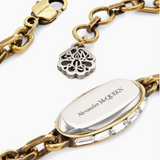 Double Signet Gold-tone & Crystal Chain Bracelet