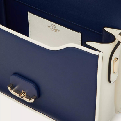 Letter Shoulder Bag in Two-Tone Blue/White Handbags VALENTINO - LOLAMIR