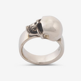 Side Skull Ring in Antique Silver