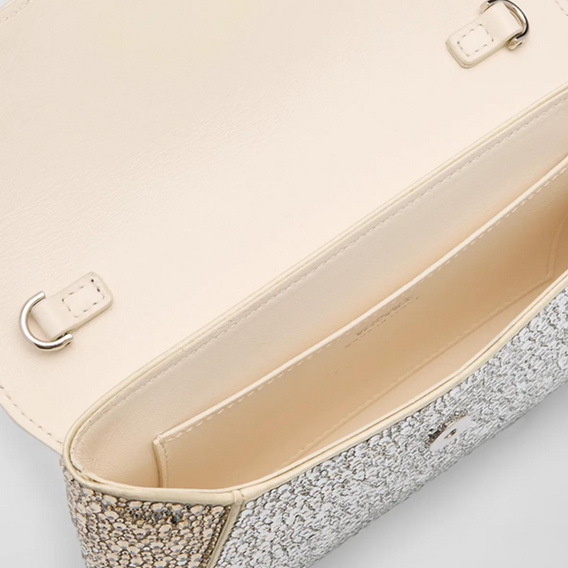 La Medusa Crystal Envelope Clutch bag in Gold/Silver