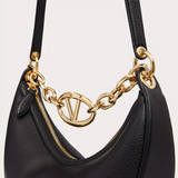 VLogo Moon Small Hobo Bag In Black Handbags VALENTINO - LOLAMIR