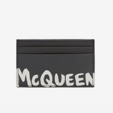 McQueen Graffiti Card Holder in Black/White