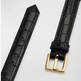 Medusa '95 Croc-Effect Leather Bracelet in Black