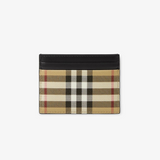 Burberry Check Card Holder in Black