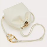 VLogo Pouf Bucket Bag in Ivory