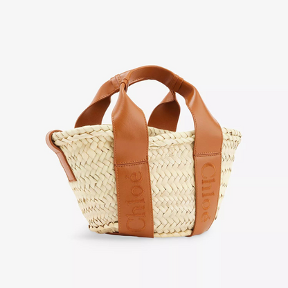 Sense Mini Rafia Tote Bag in Caramel Handbags CHLOE - LOLAMIR