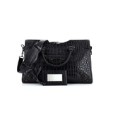 Balenciaga City Classic Studs Bag Crocodile Embossed Leather Medium