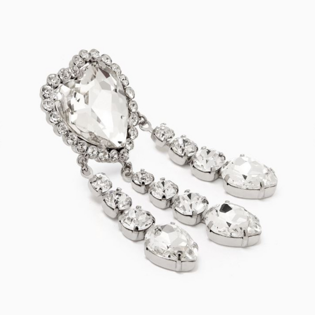 Crystal Heart Earrings with Pendants
