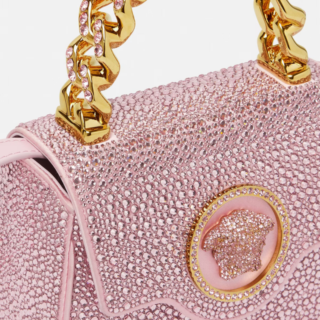 Crystal La Medusa Mini Bag in Pink Handbags VERSACE - LOLAMIR
