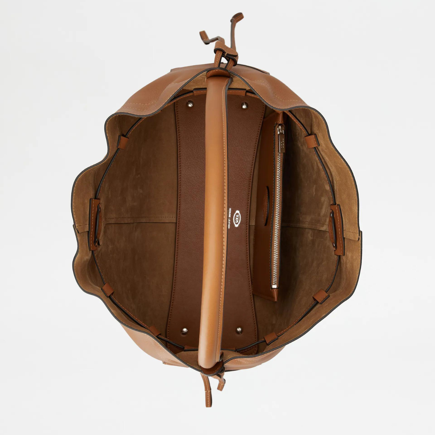 Di Bag Bucket Bag in Leather Medium with Drawstring in Tan Handbags TOD'S - LOLAMIR