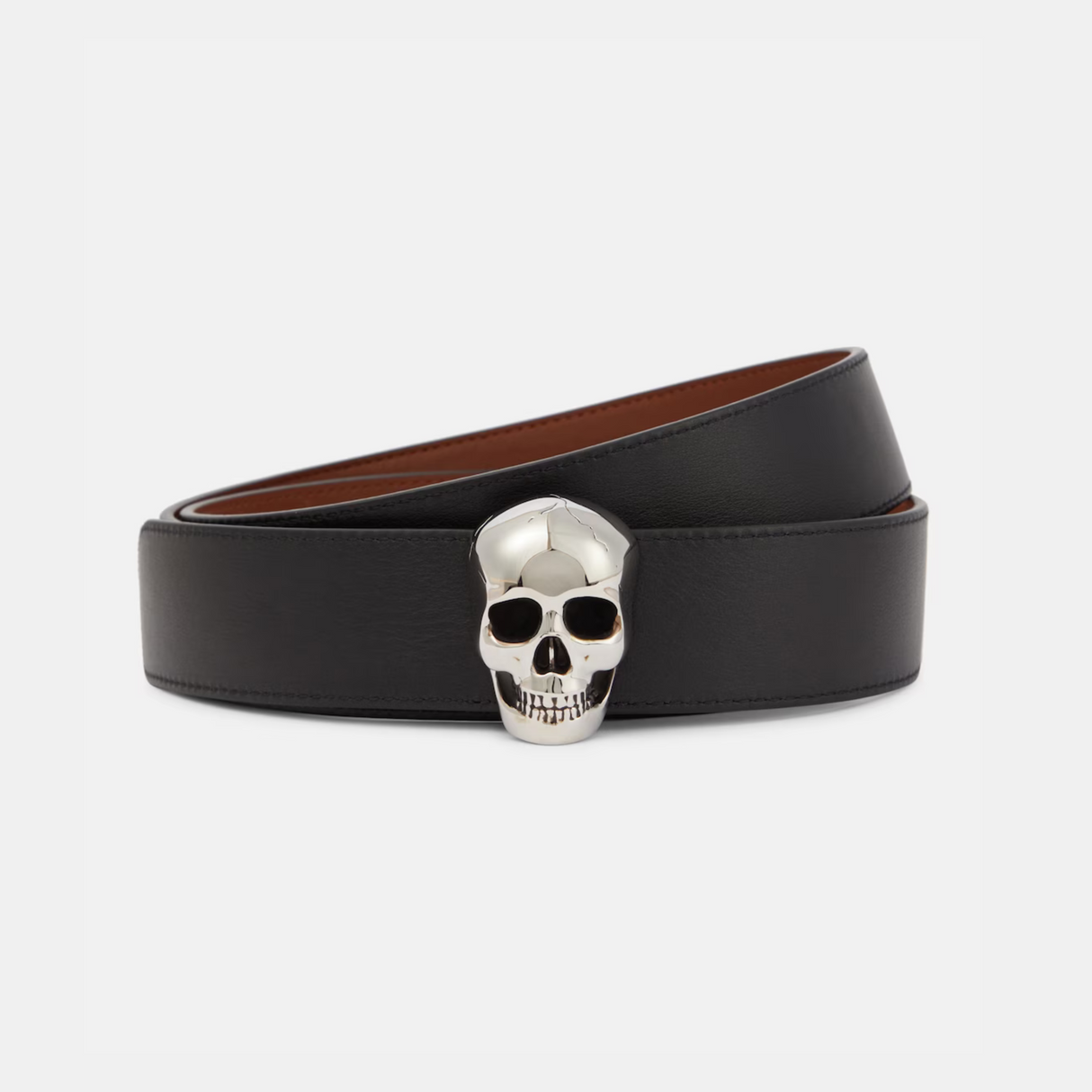 Reversible Skull 3D Belt in Black/Brown